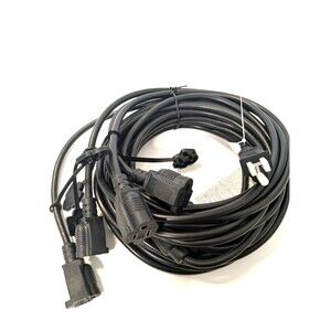 Extension Cord 46ft with 1 to 4 Splitter, Black, IP65 Waterproof Heavy Duty